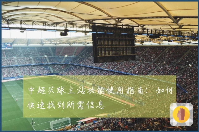 中超买球主站功能使用指南：如何快速找到所需信息